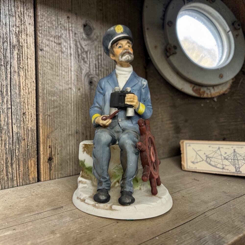 Vintage Napco Maritime Captain Figurine Nautical Sailor Binoculars Japan E9263